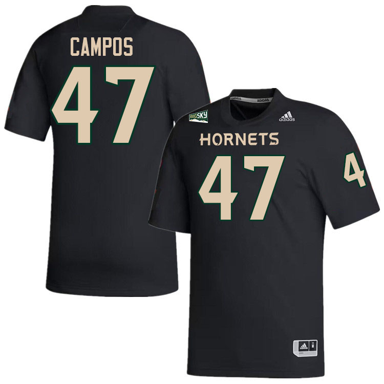 Sacramento State Hornets #47 AJ Campos College Football Jerseys Stitched-Black